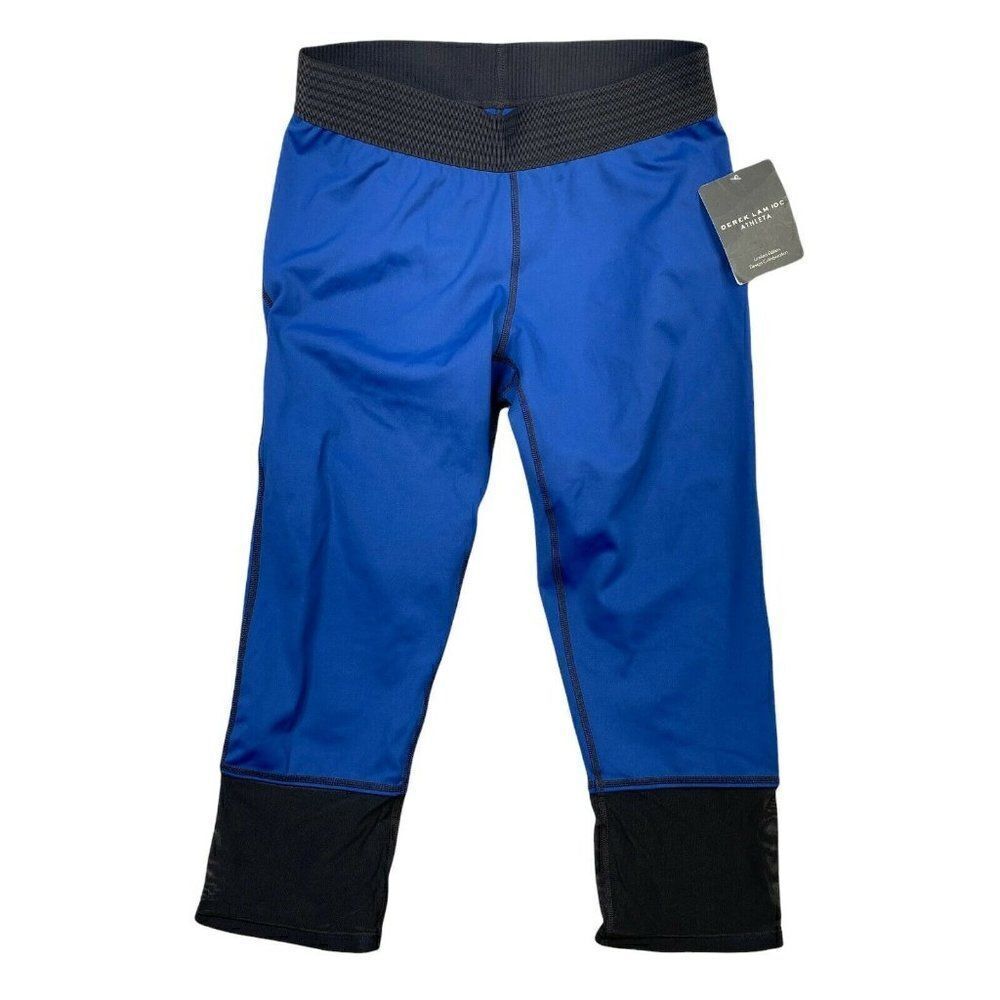 NEW Derek Lam 10 C Athleta leggings Womens Medium Blue Black Crop Pants